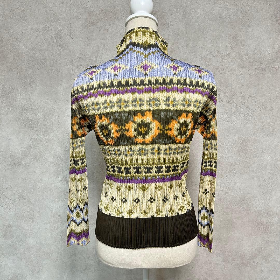 極美品★プリーツプリーズ　PLEATS PLEASE ノルディック柄トップス