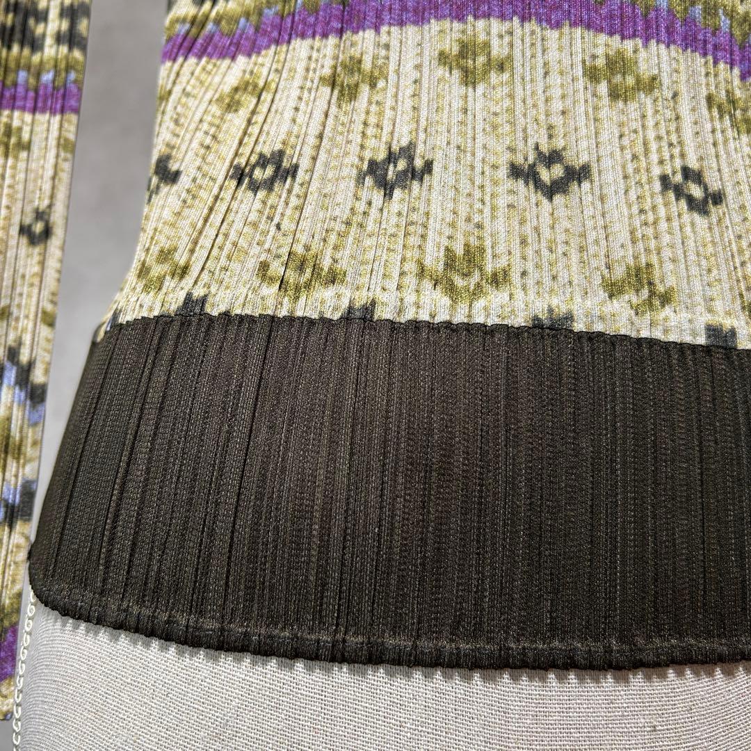 極美品★プリーツプリーズ　PLEATS PLEASE ノルディック柄トップス