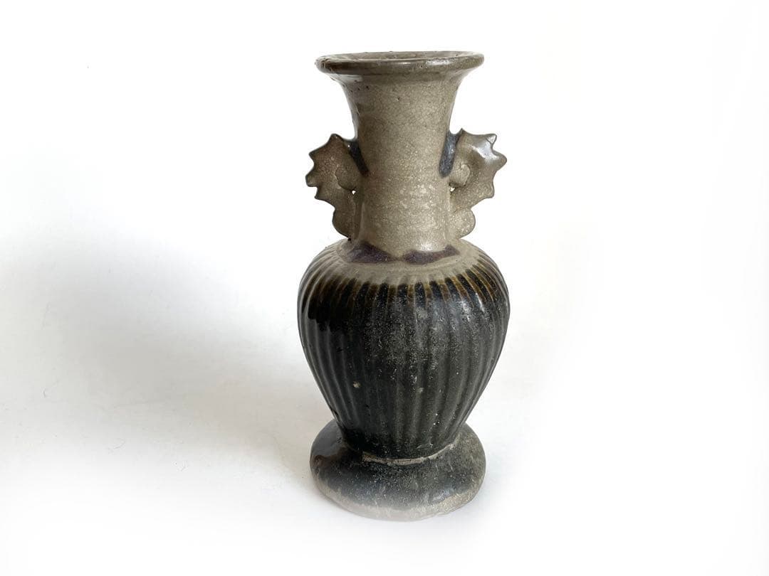 骨董　アンティーク　琉球古陶　沖縄　仏花器　花瓶　やちむん　合わせ箱