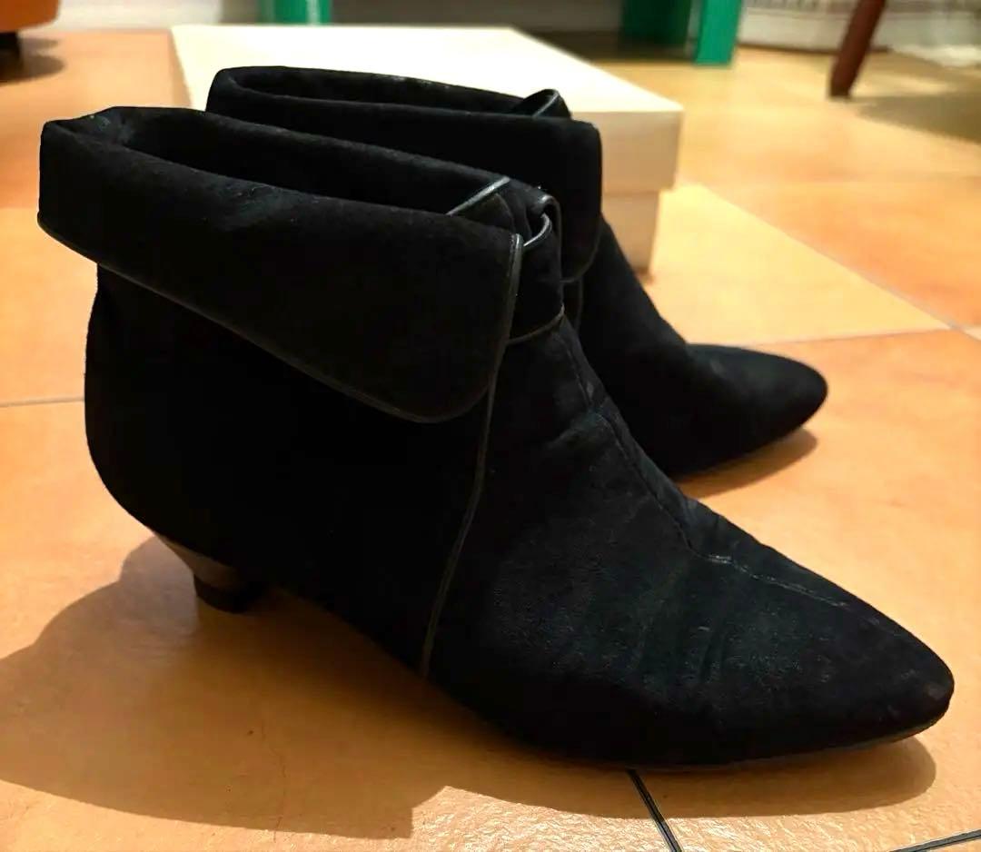 コムデギャルソンビンテージ、スウェードショートブーツ、黒、希少