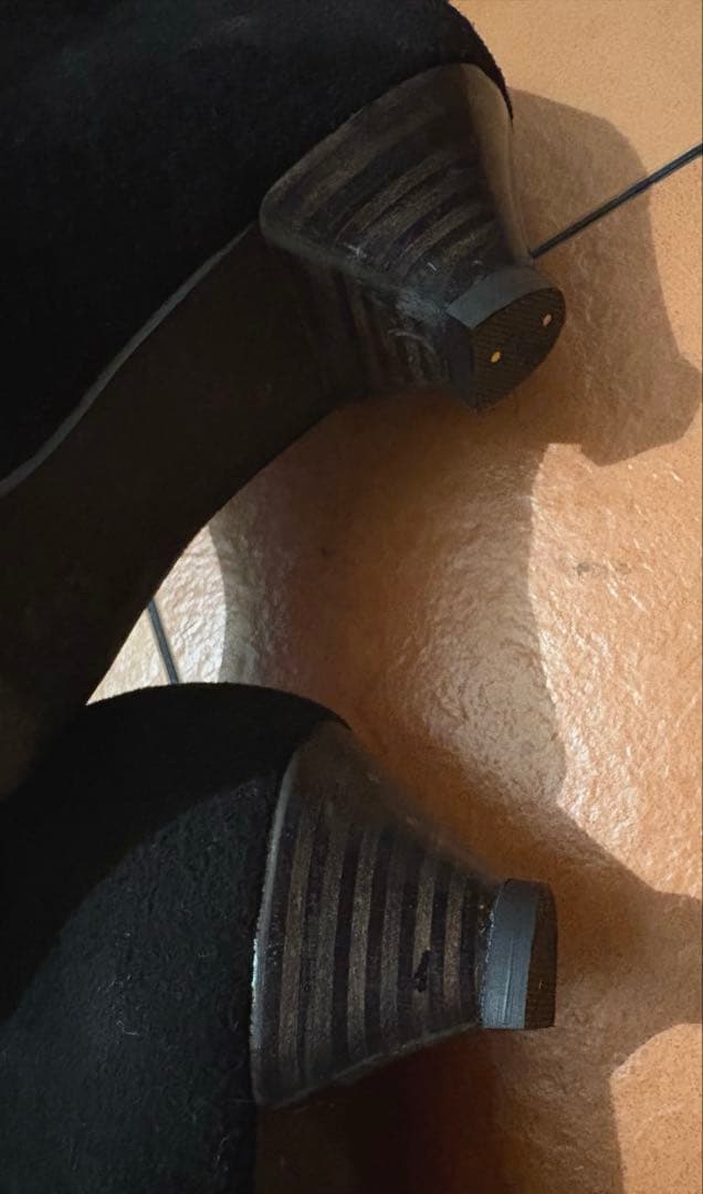 コムデギャルソンビンテージ、スウェードショートブーツ、黒、希少