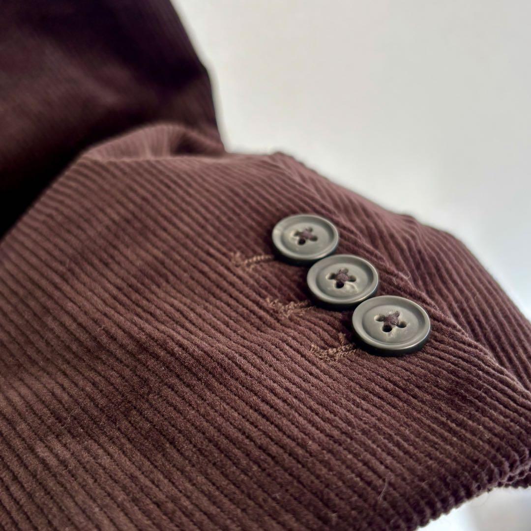 新品 PLST プラステ コーデュロイダブルブレストジャケット ブラウン L