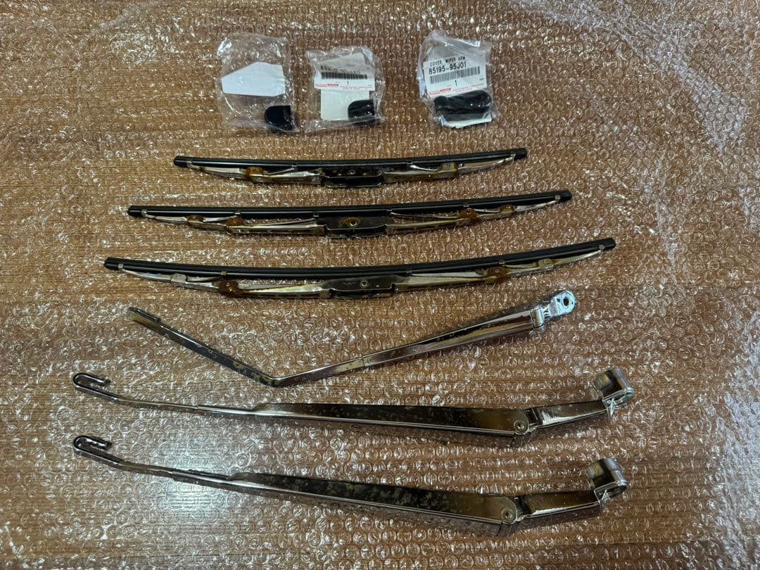 【名古屋メッキ（株）制作】78プラド用メッキワイパー・アームブレード・前後セット