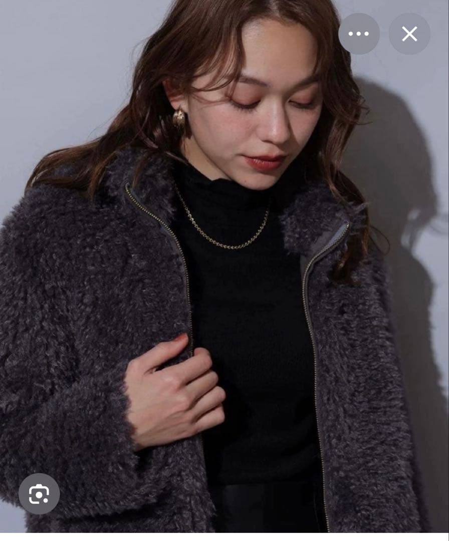 アルページュストーリー　プードルファーコート　チャコールグレーS