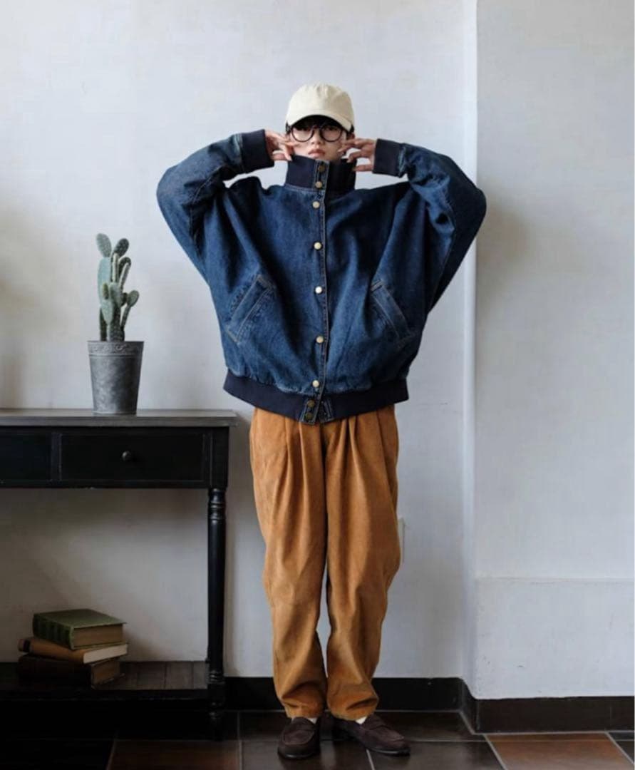 【FASHIRU】スタンドカラー デニムブルゾン