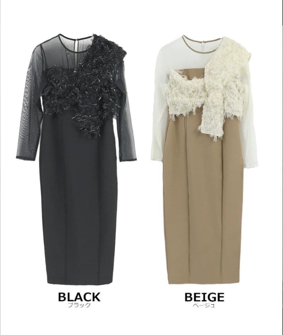 ANDRESD ブラック ドレス L 結婚式