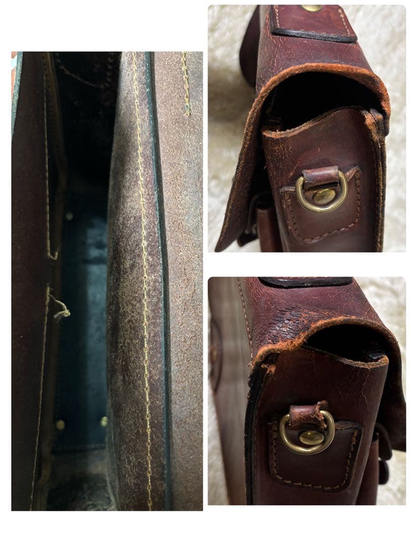 HERZ ヘルツ ギボシ留め 2way レザー ハンドバッグ ショルダーバッグ