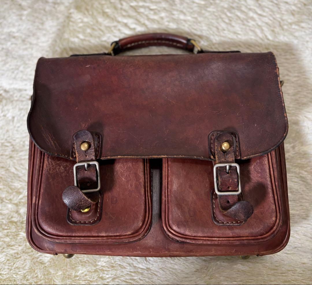 HERZ ヘルツ ギボシ留め 2way レザー ハンドバッグ ショルダーバッグ