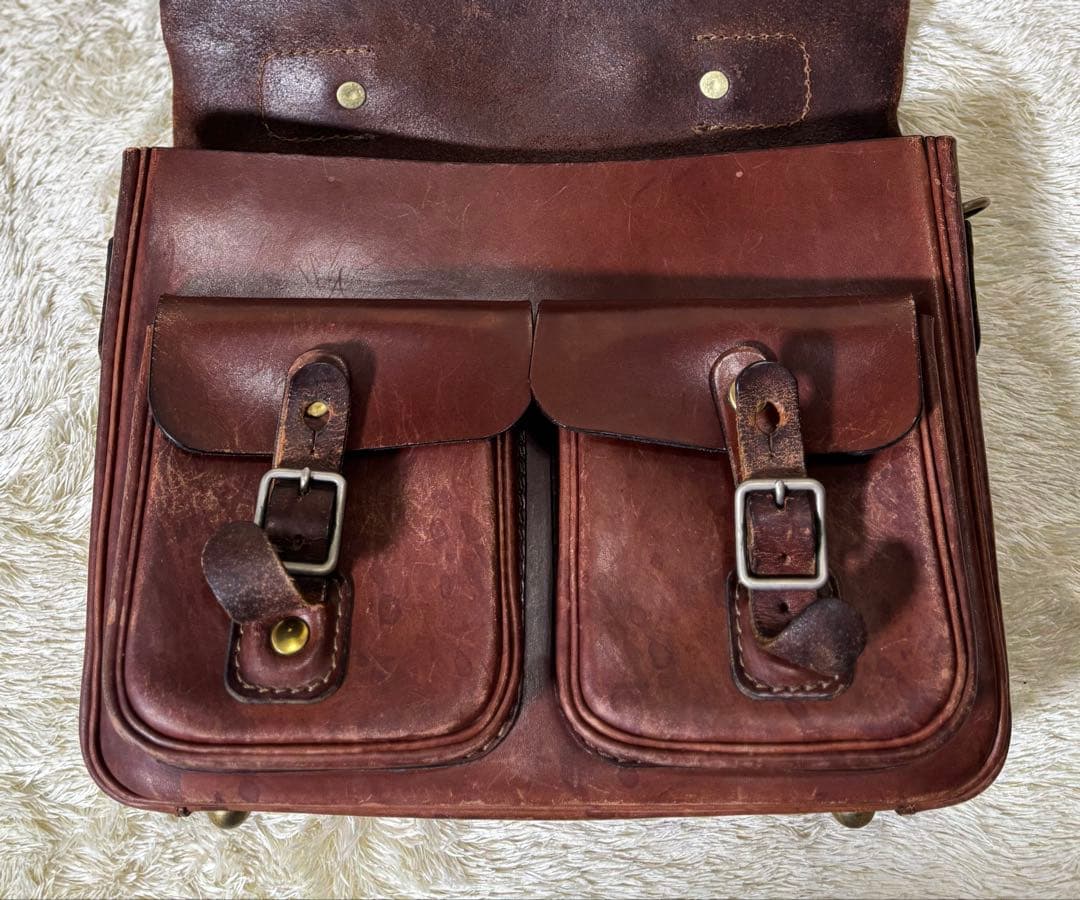 HERZ ヘルツ ギボシ留め 2way レザー ハンドバッグ ショルダーバッグ