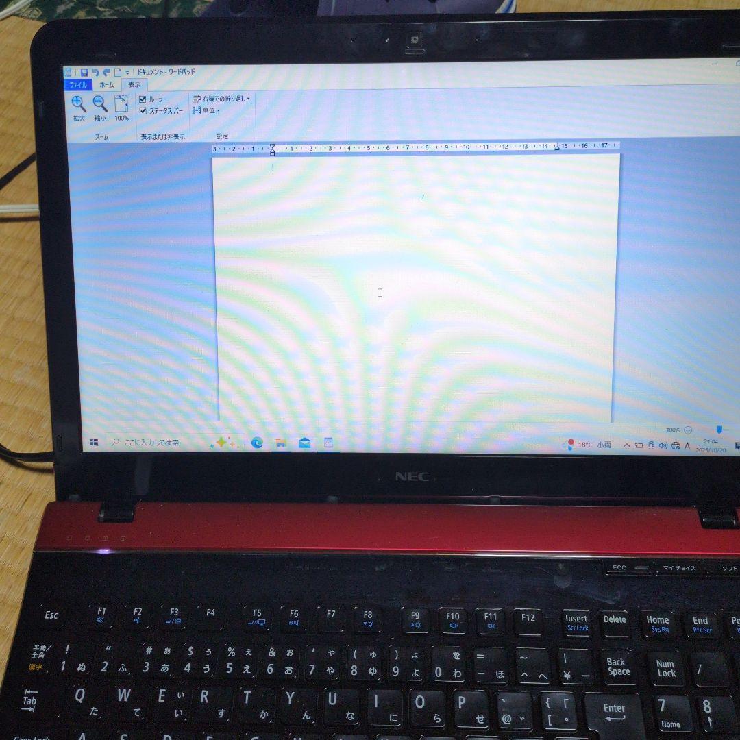 NEC ノートPC PC-LS150HS6R 15インチ レッド