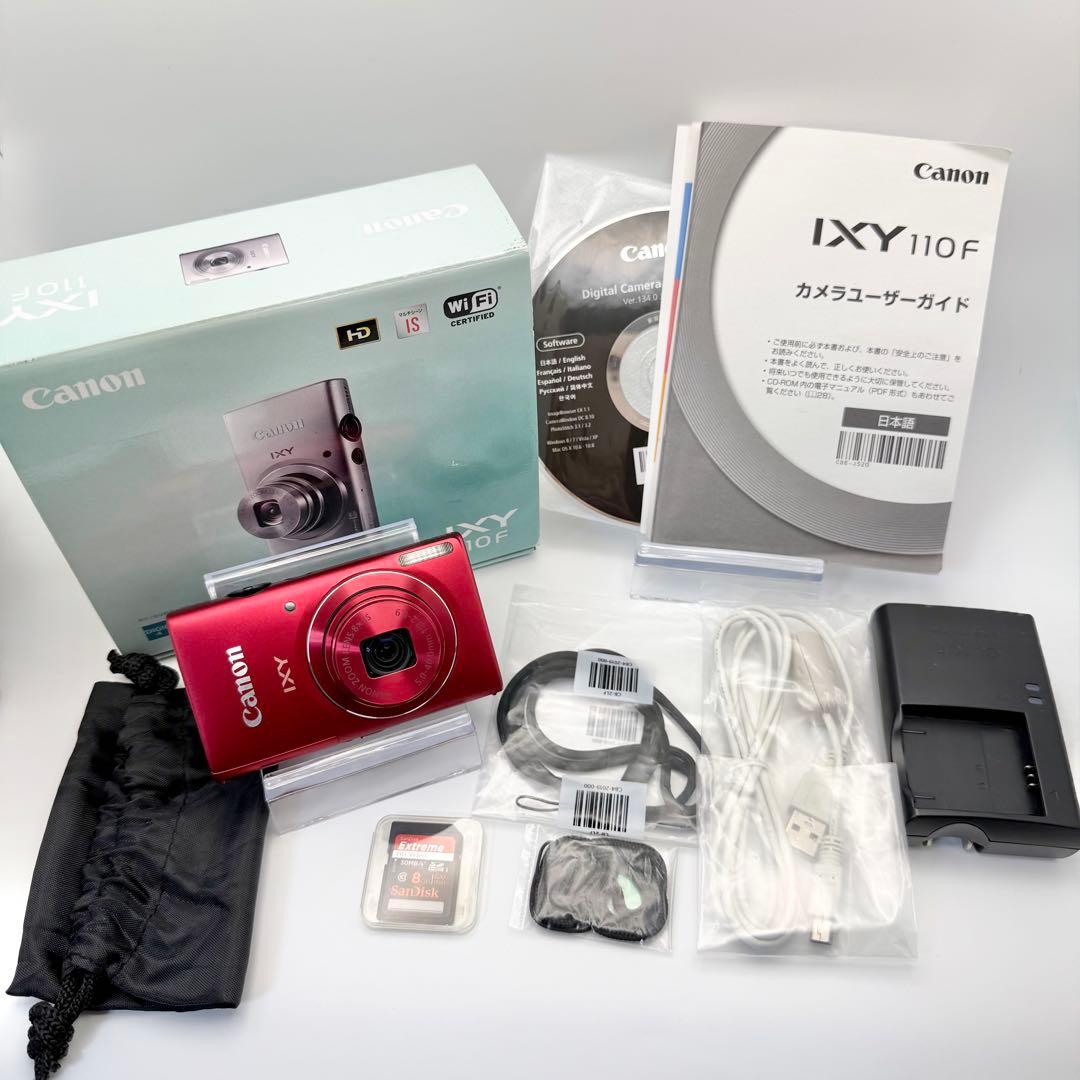 極美品　Canon IXY 110F レッド　箱付き 付属品多数 1022-1