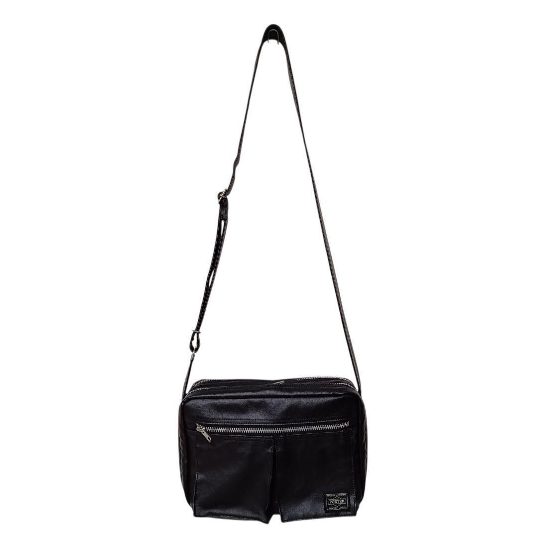 【極美品】ポーター ショルダーバッグ フリースタイル ダブルジップ2層 ブラック