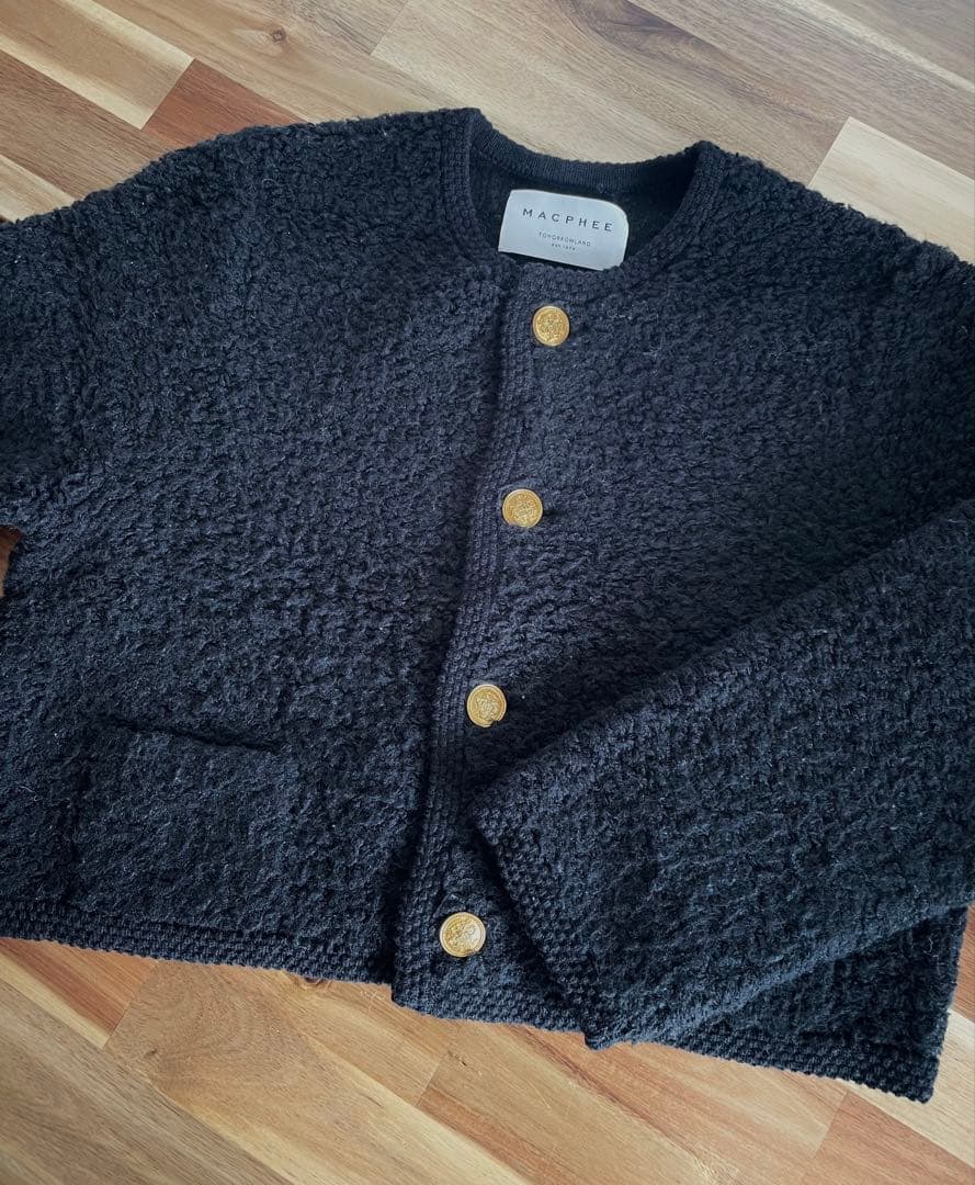 トゥモローランド　ムートンクルーネックカーディガン