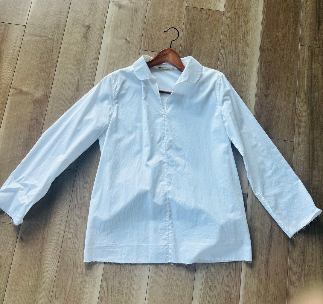 カレンソロジー　コットンフラットカラーブラウス　白