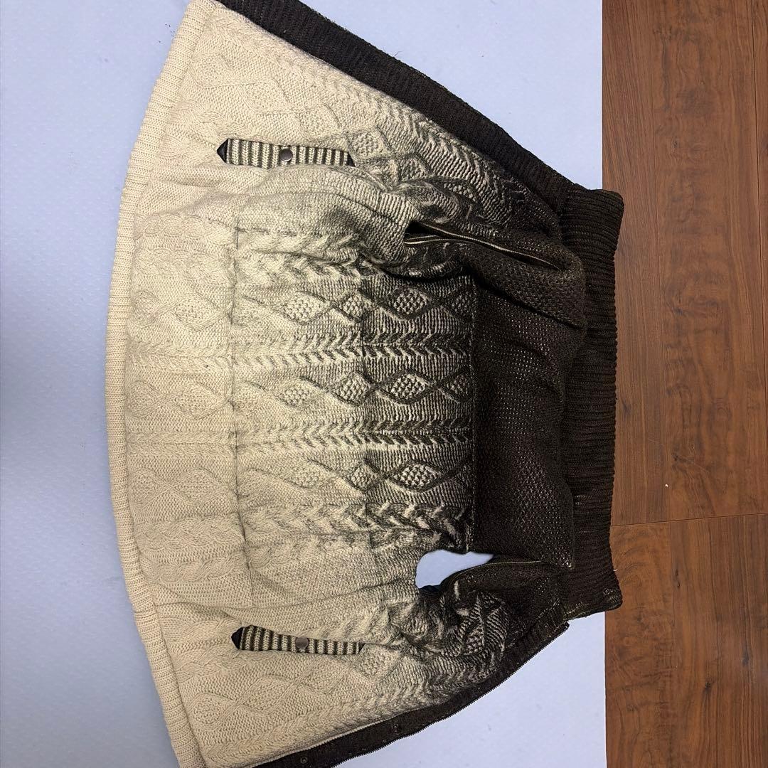 DIESEL ケーブル編みニットベスト M ブラック/ベージュ