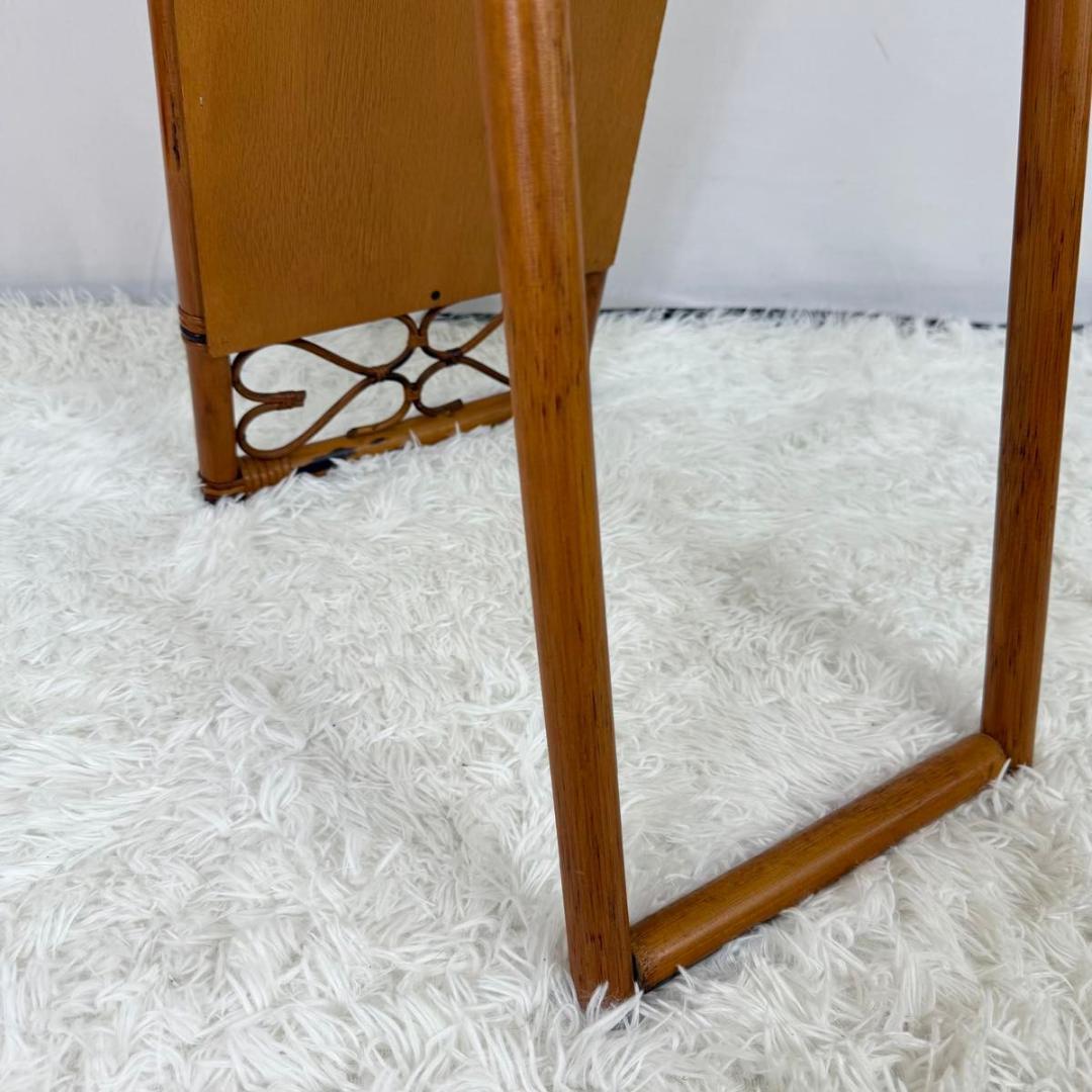 【希少】70〜80s BLUASTRA アンティークミラー　籐　25826-4