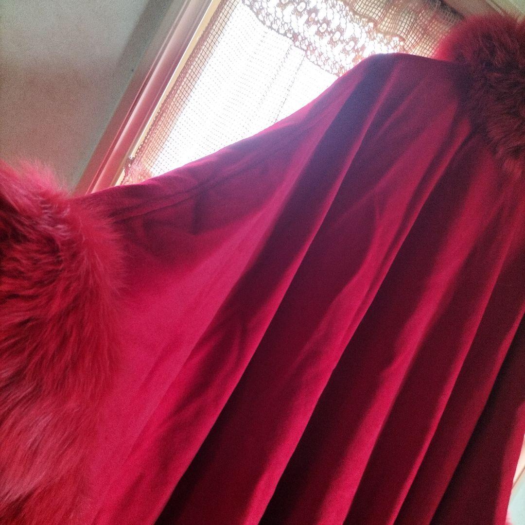 赤いカシミヤ　アンゴラ　ショールコート