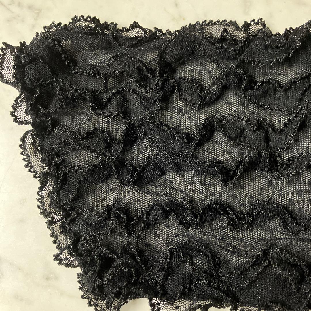 カネコイサオサッシュベルト黒ポルカドットチュールレースピンクハウス