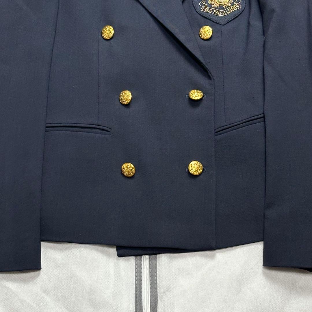 ラルフローレン♡紺ブレ テーラードジャケット 金ボタン　エンブレム　刺繍　L
