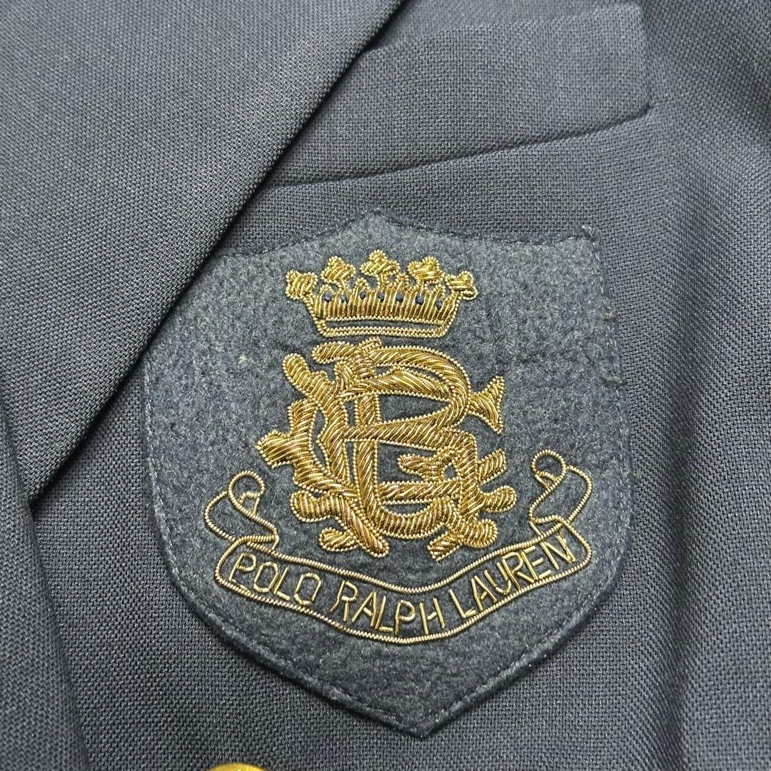 ラルフローレン♡紺ブレ テーラードジャケット 金ボタン　エンブレム　刺繍　L