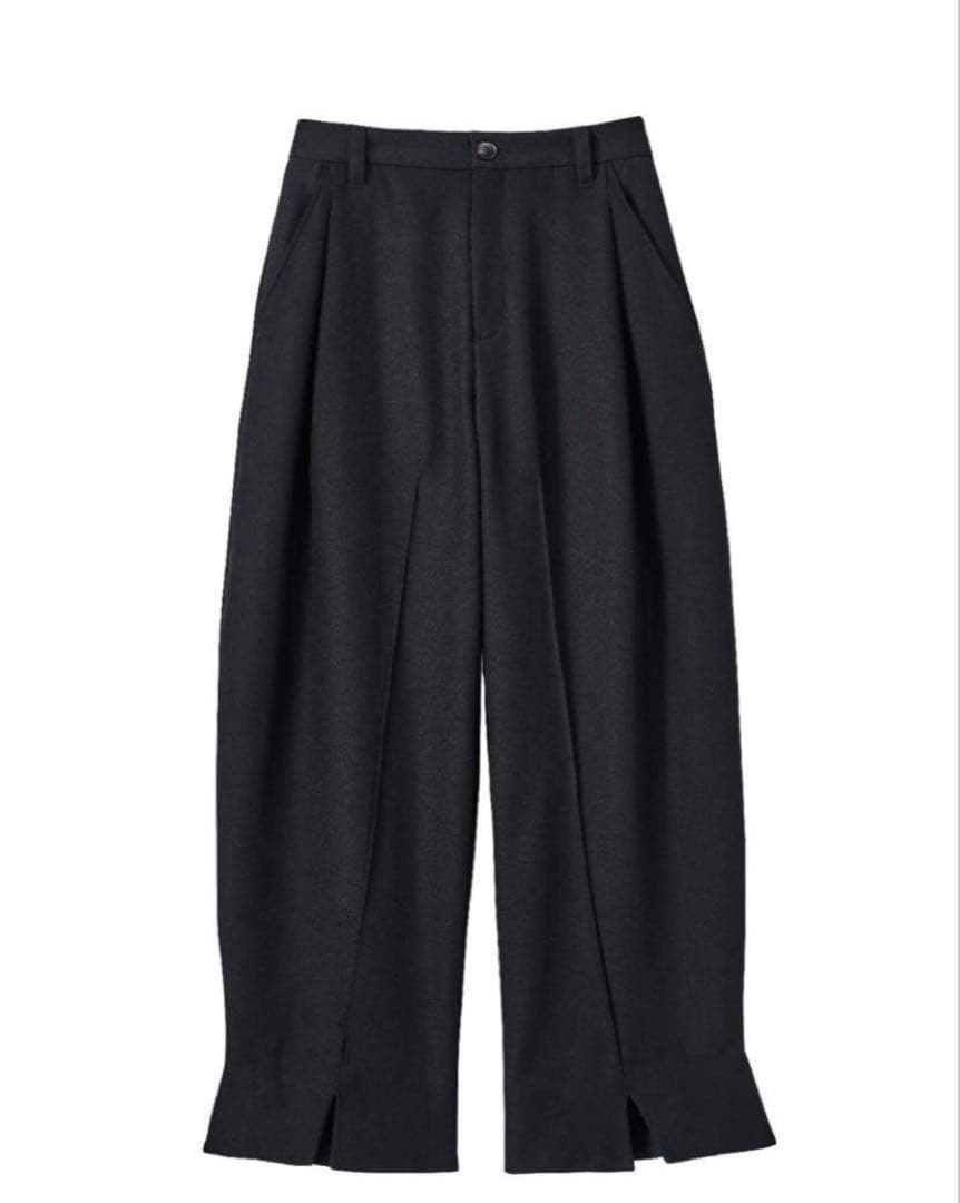 Knuth Marf フロントスリットパンツ 黒