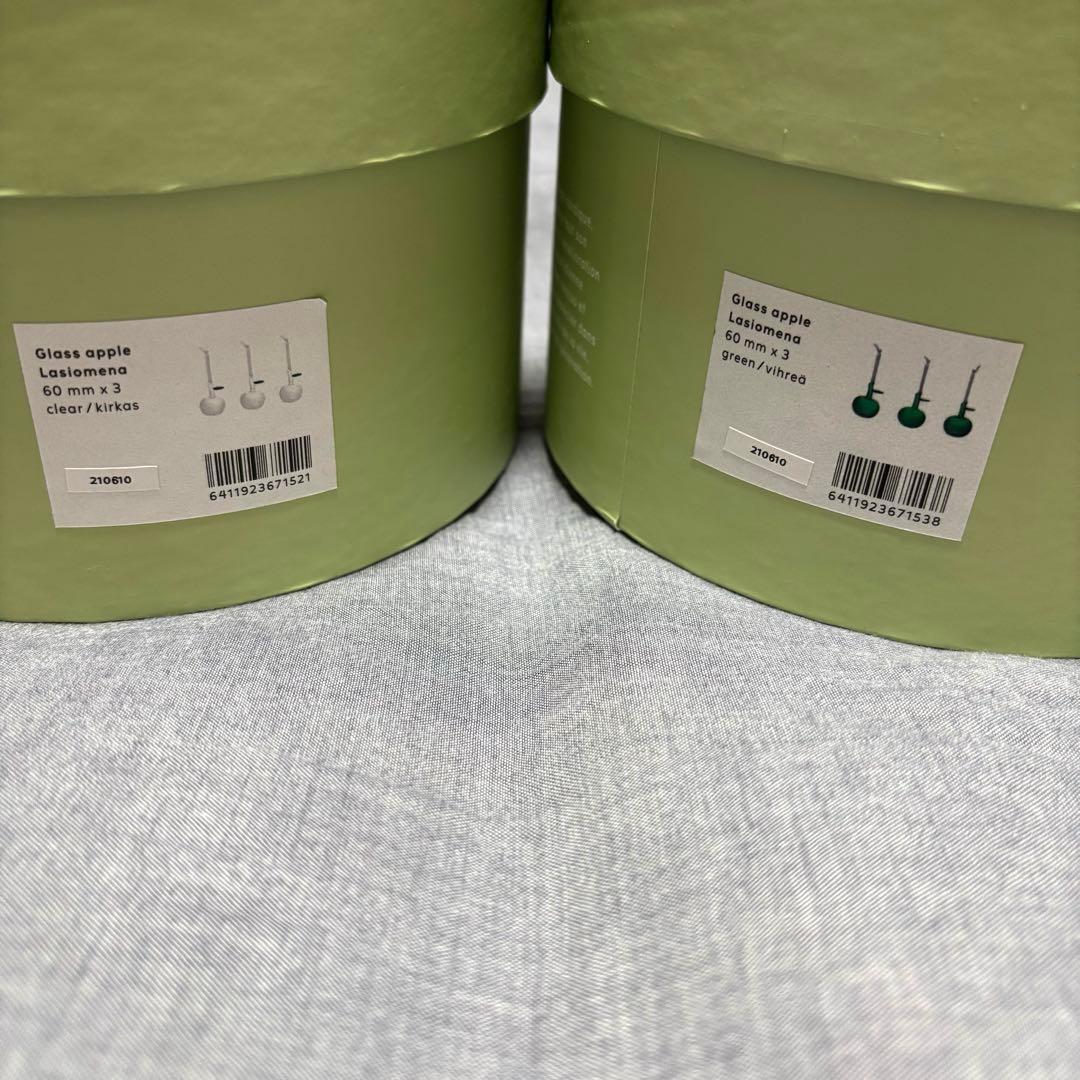  イッタラ　ガラス製アップルオーナメント2箱セット