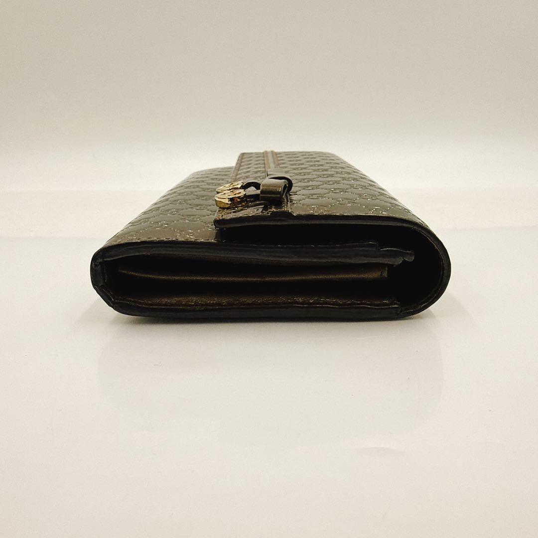 GUCCI グッチ 長財布 マイクロGG パテントレザー リボン 253405