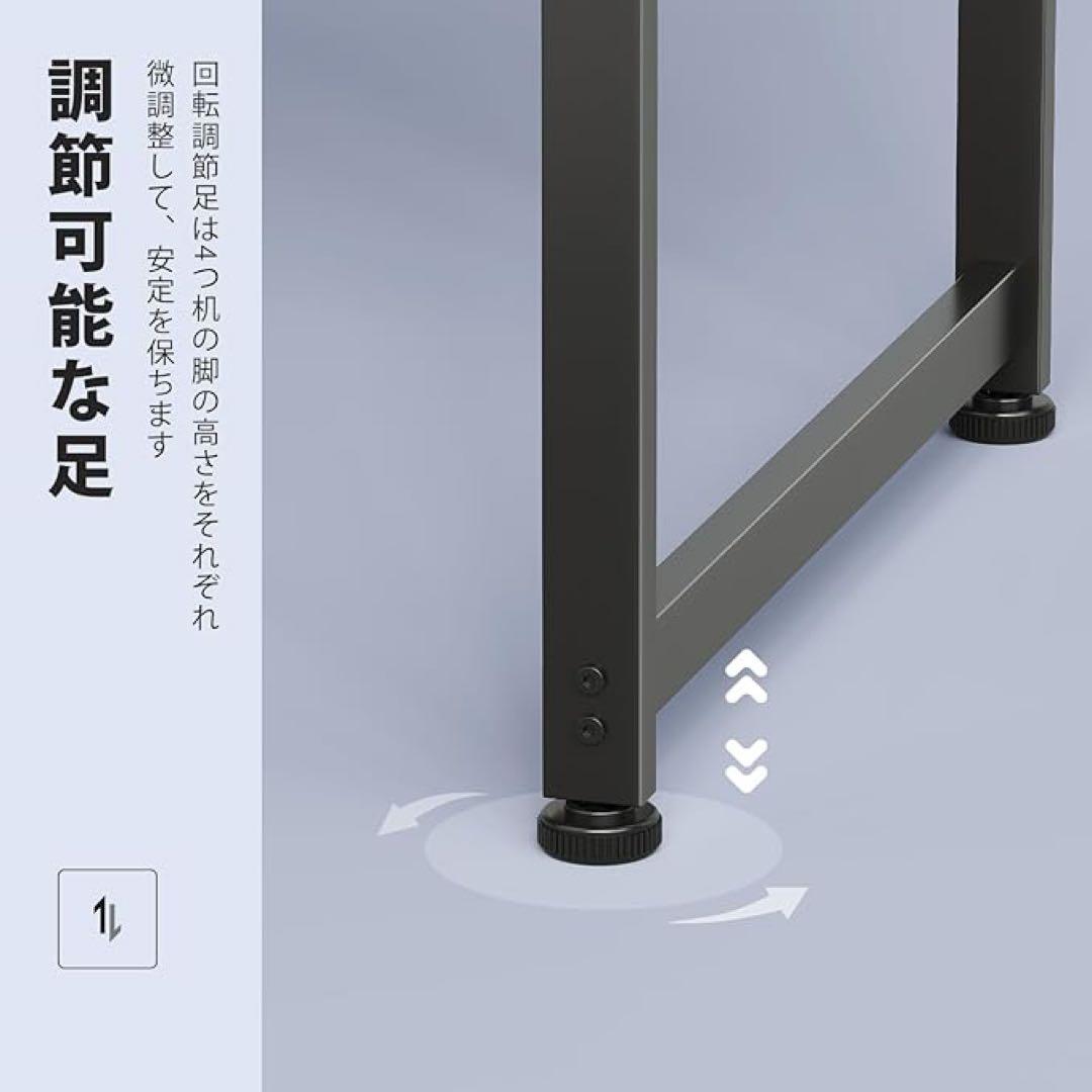 モダンデザイン パソコンデスク160cm 奥行60cm収納袋フック付ピンテージ