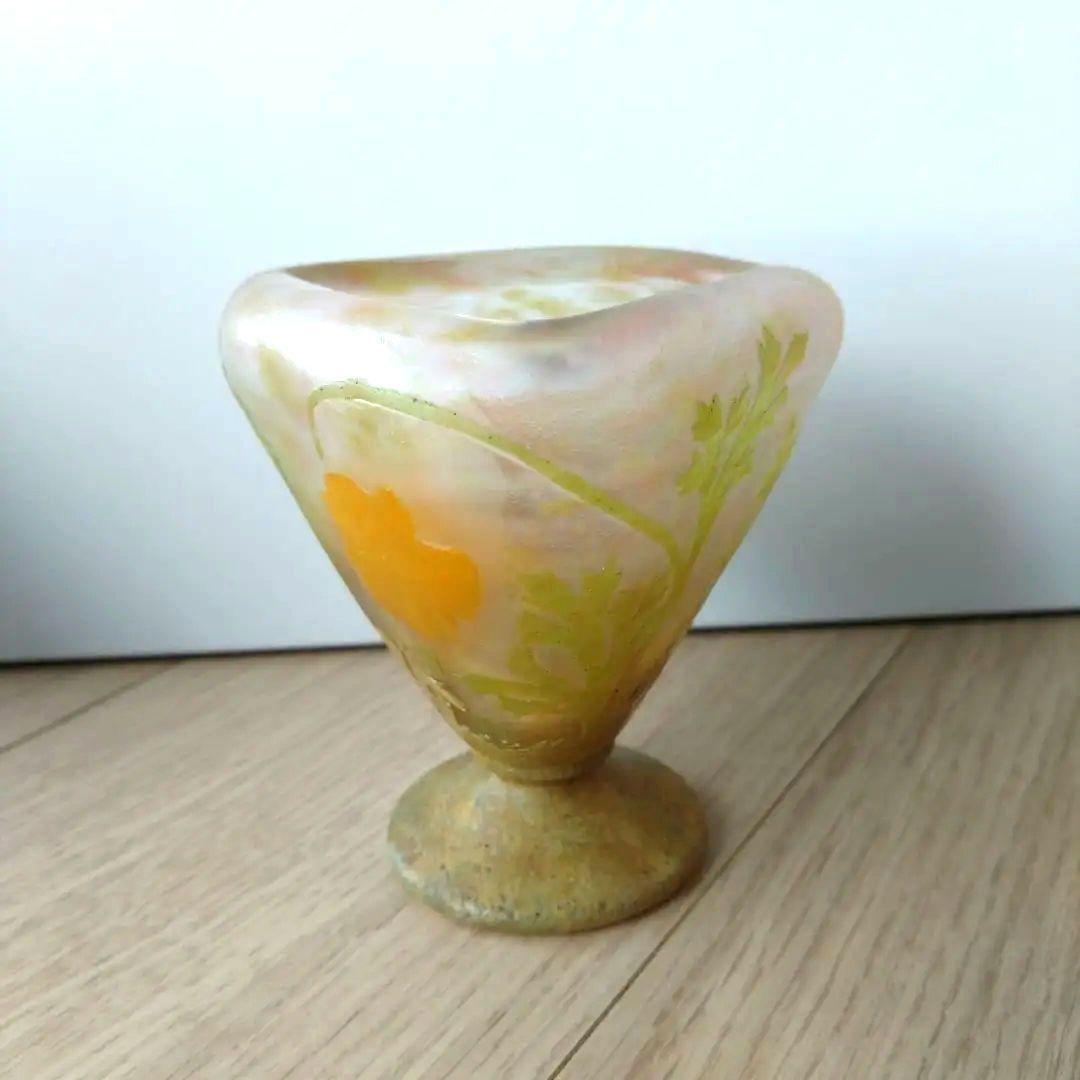 n*1様 ドーム　ヒナゲシ文花器 花器 箱付き　アールヌーボー　ドーム兄弟