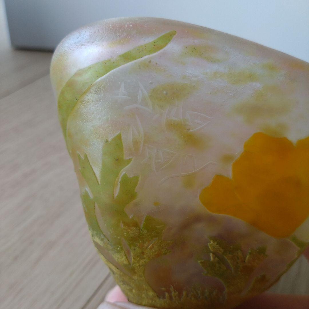 n*1様 ドーム　ヒナゲシ文花器 花器 箱付き　アールヌーボー　ドーム兄弟