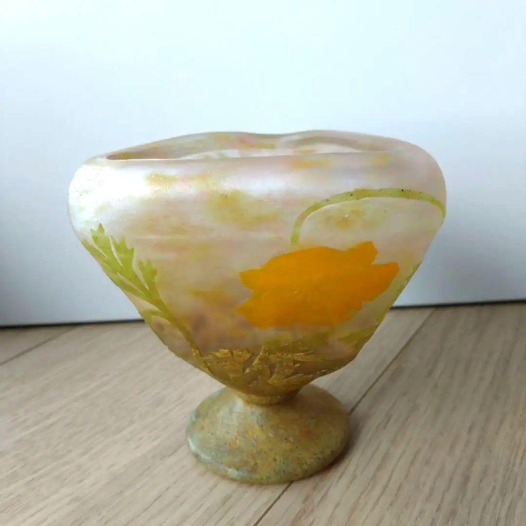 n*1様 ドーム　ヒナゲシ文花器 花器 箱付き　アールヌーボー　ドーム兄弟