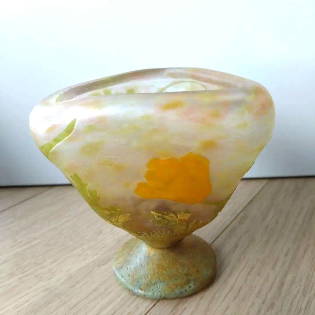 n*1様 ドーム　ヒナゲシ文花器 花器 箱付き　アールヌーボー　ドーム兄弟