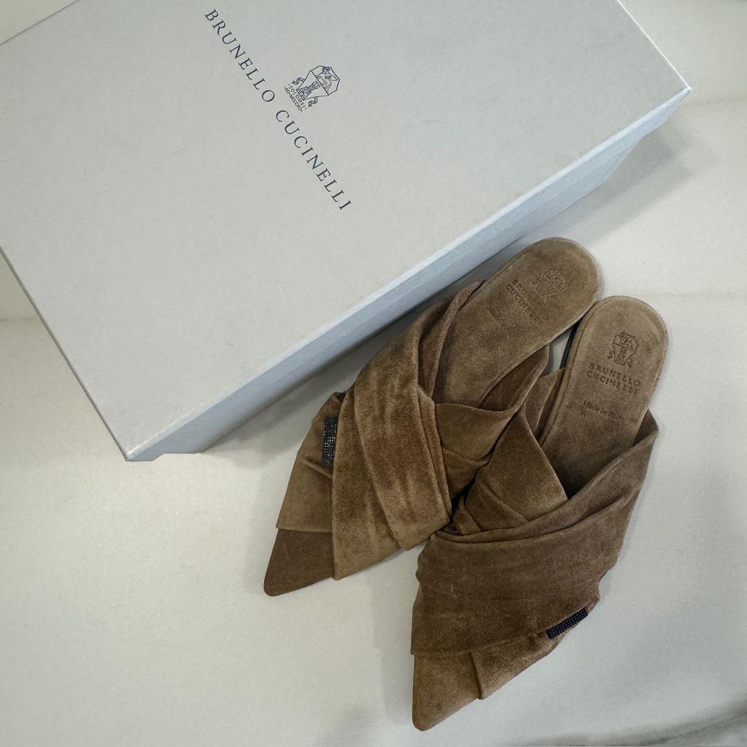 新品【ブルネロクチネリ】フラットミュール　 37 ヌバック