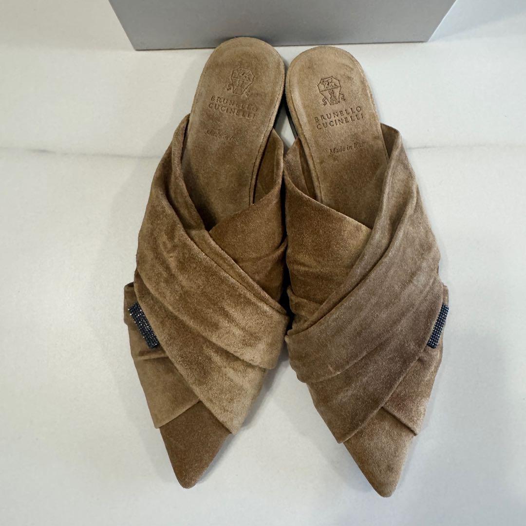 新品【ブルネロクチネリ】フラットミュール　 37 ヌバック