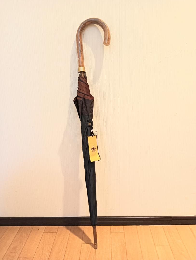 【未使用】FENDI 長傘 ombrelli ズッカ柄 ムーンバット ネイビー