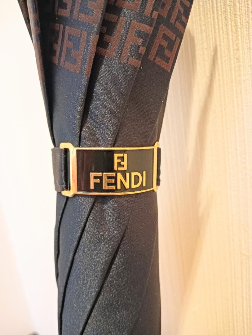 【未使用】FENDI 長傘 ombrelli ズッカ柄 ムーンバット ネイビー