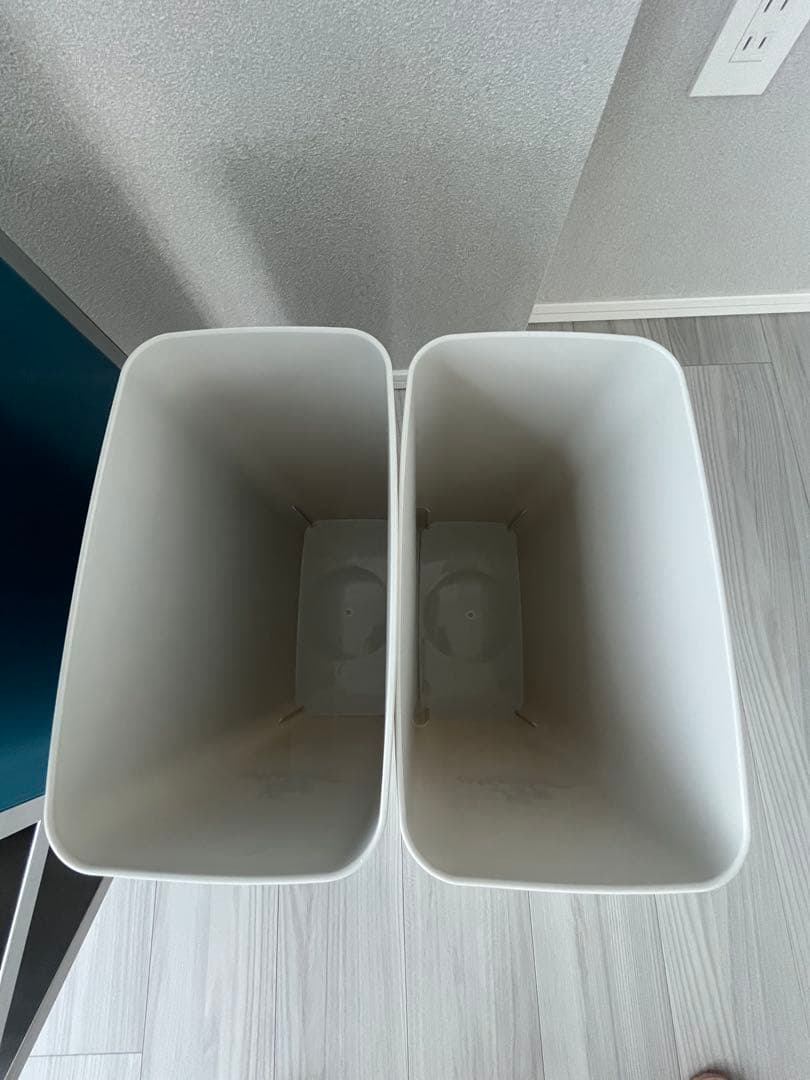 ★最終値下げ★ディノス ステンレス製ダストボックスワゴン 2分別タイプ　ゴミ箱