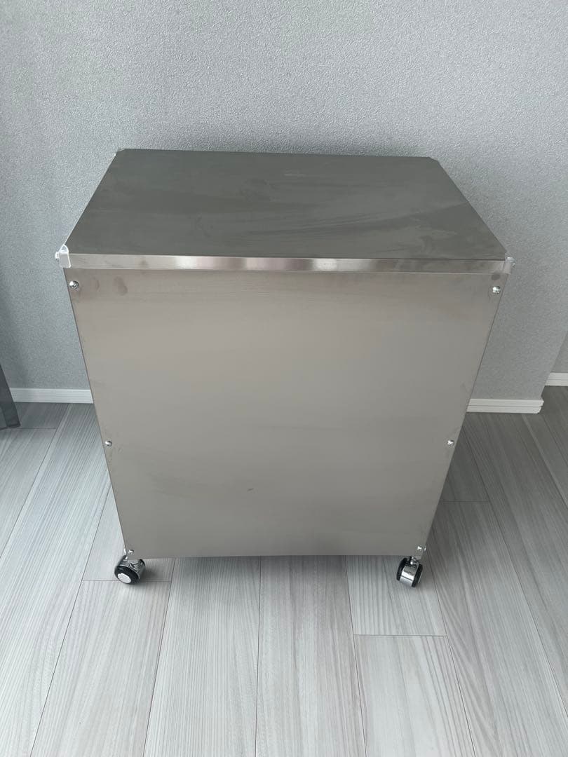 ★最終値下げ★ディノス ステンレス製ダストボックスワゴン 2分別タイプ　ゴミ箱