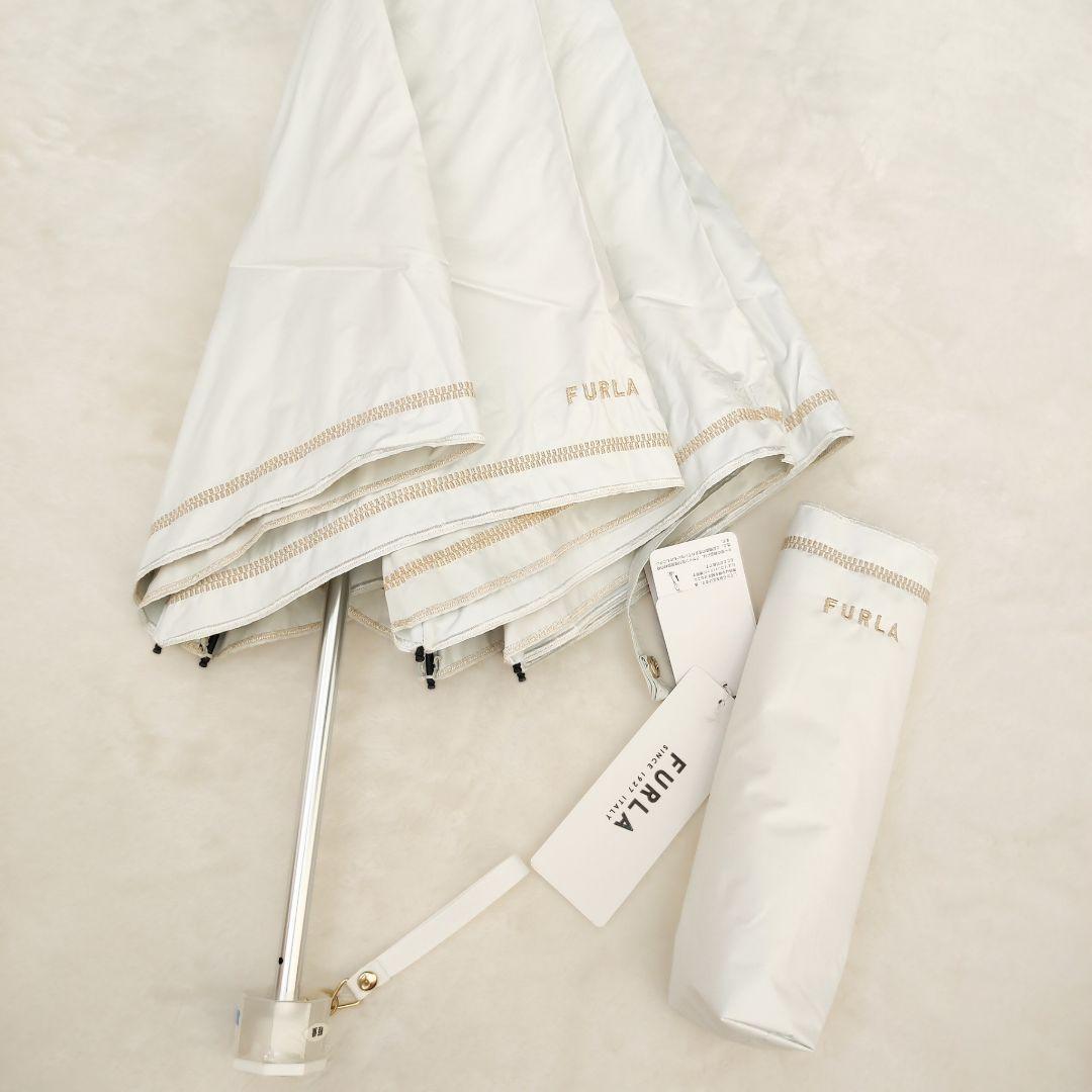 新品 FURLA フルラ 晴雨兼用 刺繍 日傘 一級遮光遮熱 UV 軽量 ギフト