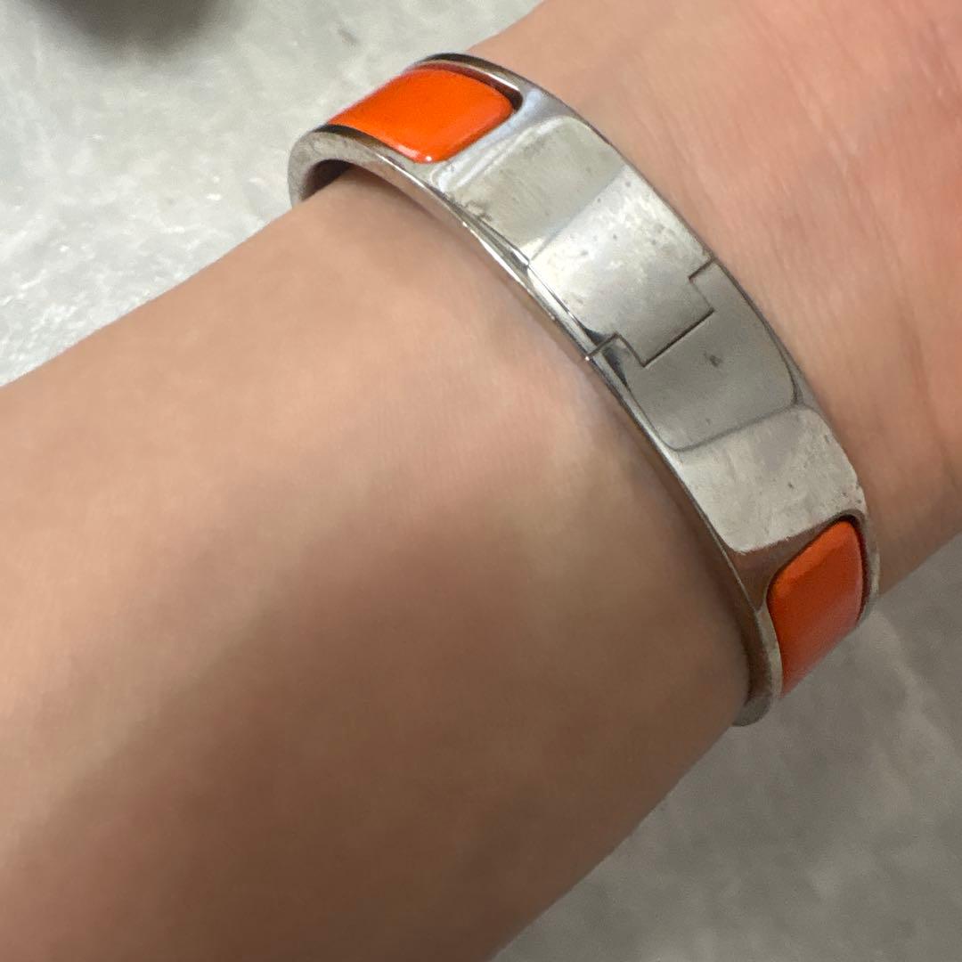 HERMES（エルメス） バングルクリックHシルバーメ オレンジ