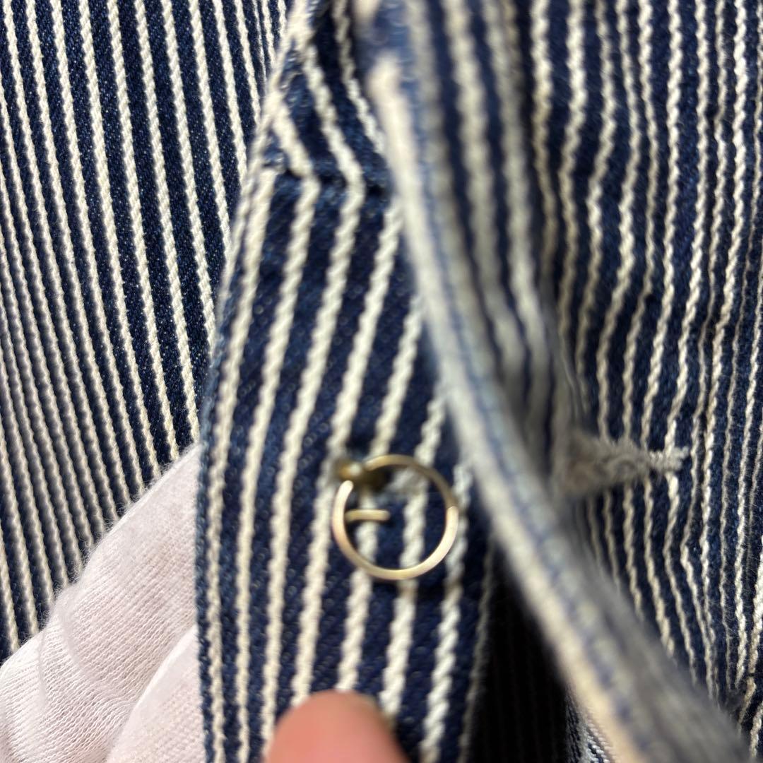 BLUE BLUE 厚手ヒッコリージャケット　リペア加工　ヘチマ襟セーラー