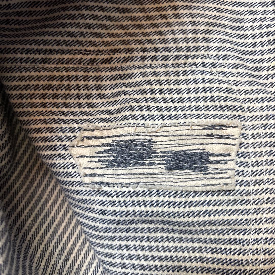 BLUE BLUE 厚手ヒッコリージャケット　リペア加工　ヘチマ襟セーラー