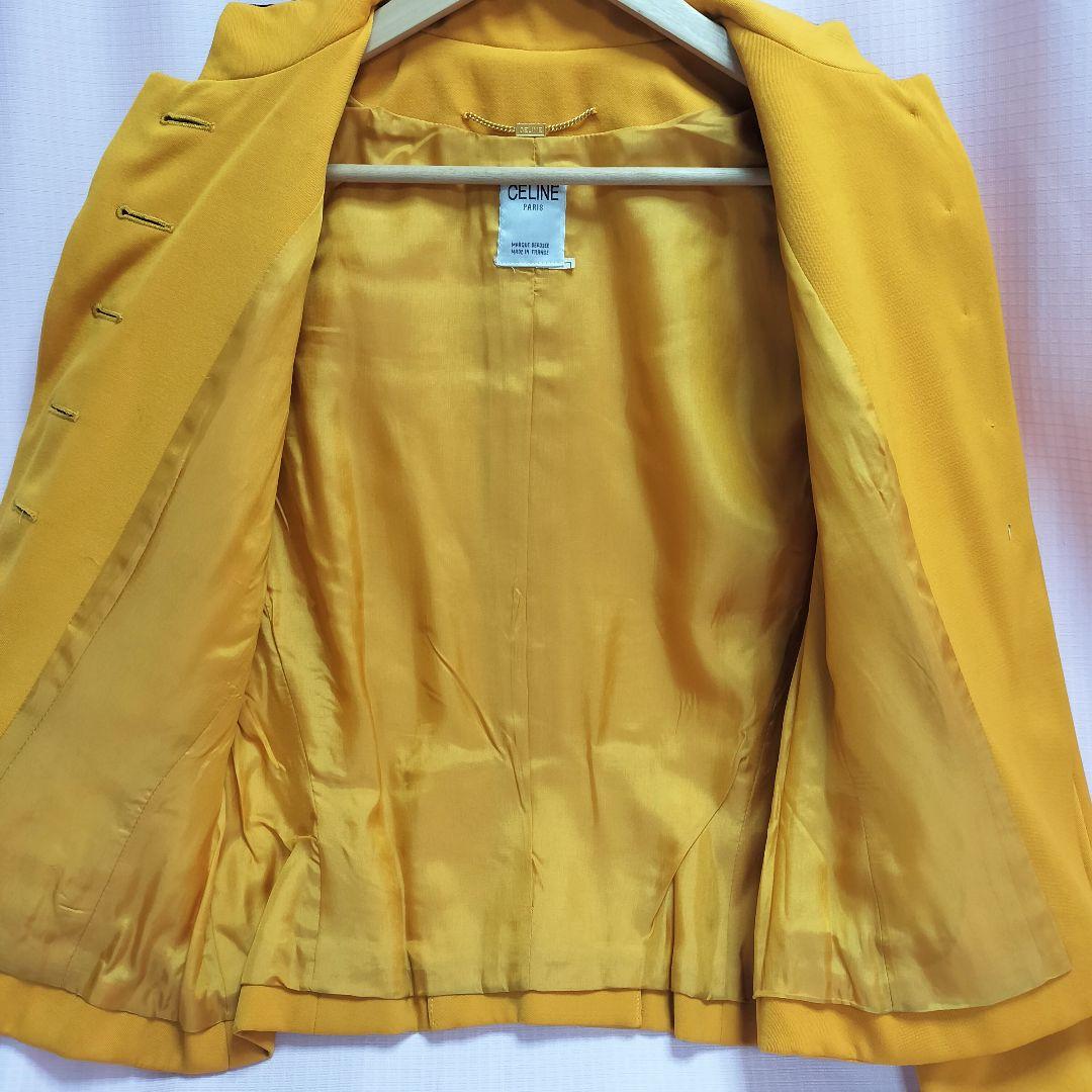 フランス製 Vintage CELINE 金ボタンショート丈 ジャケット　黄色