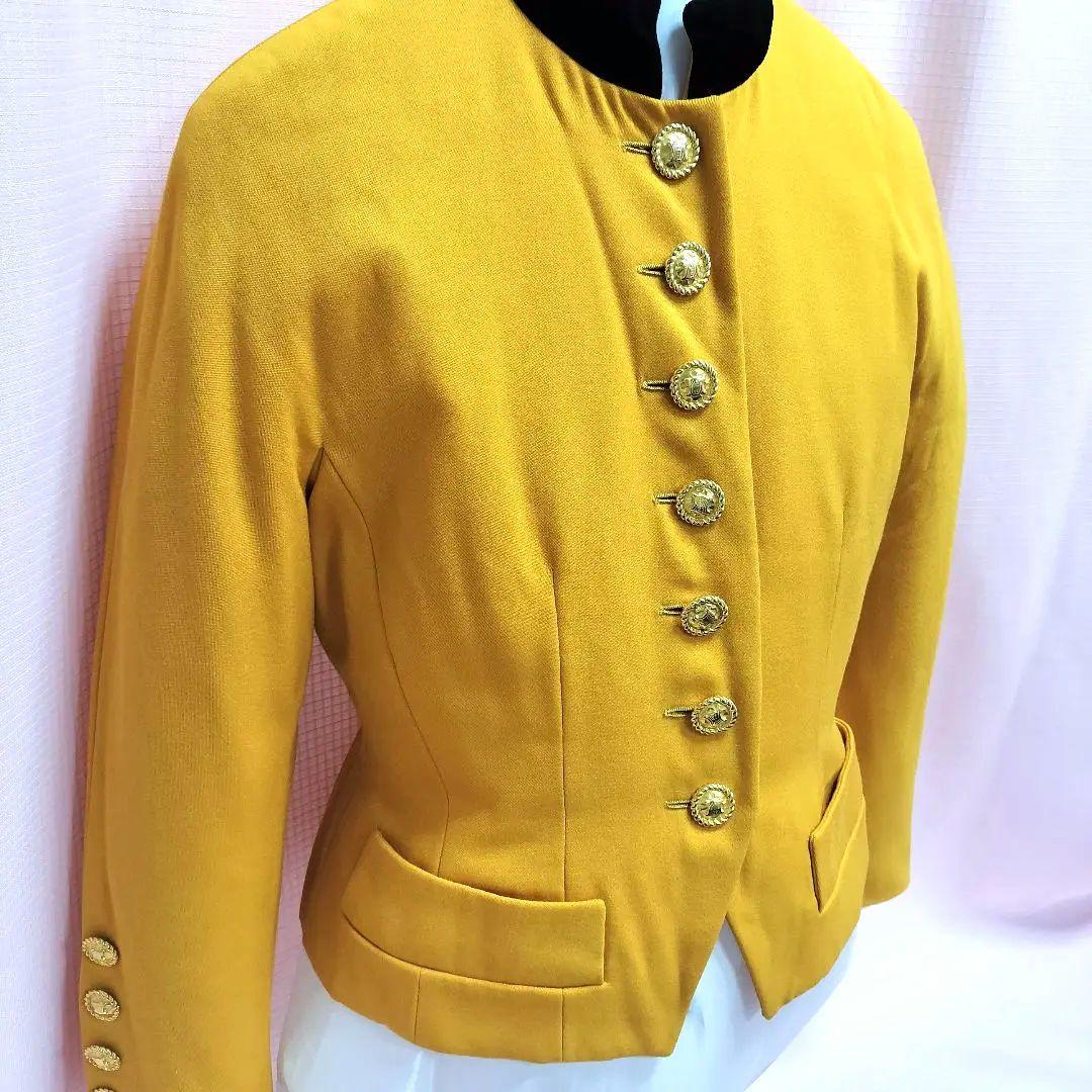 フランス製 Vintage CELINE 金ボタンショート丈 ジャケット　黄色