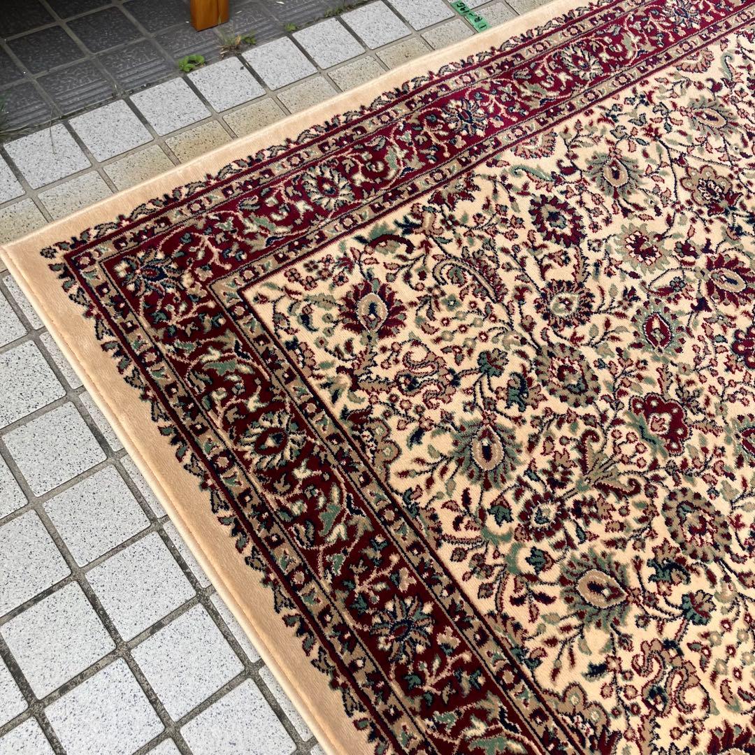 昭和レトロ アラベスク模様 花柄 ペルシャ絨毯 大型絨毯 カーペット ラグ