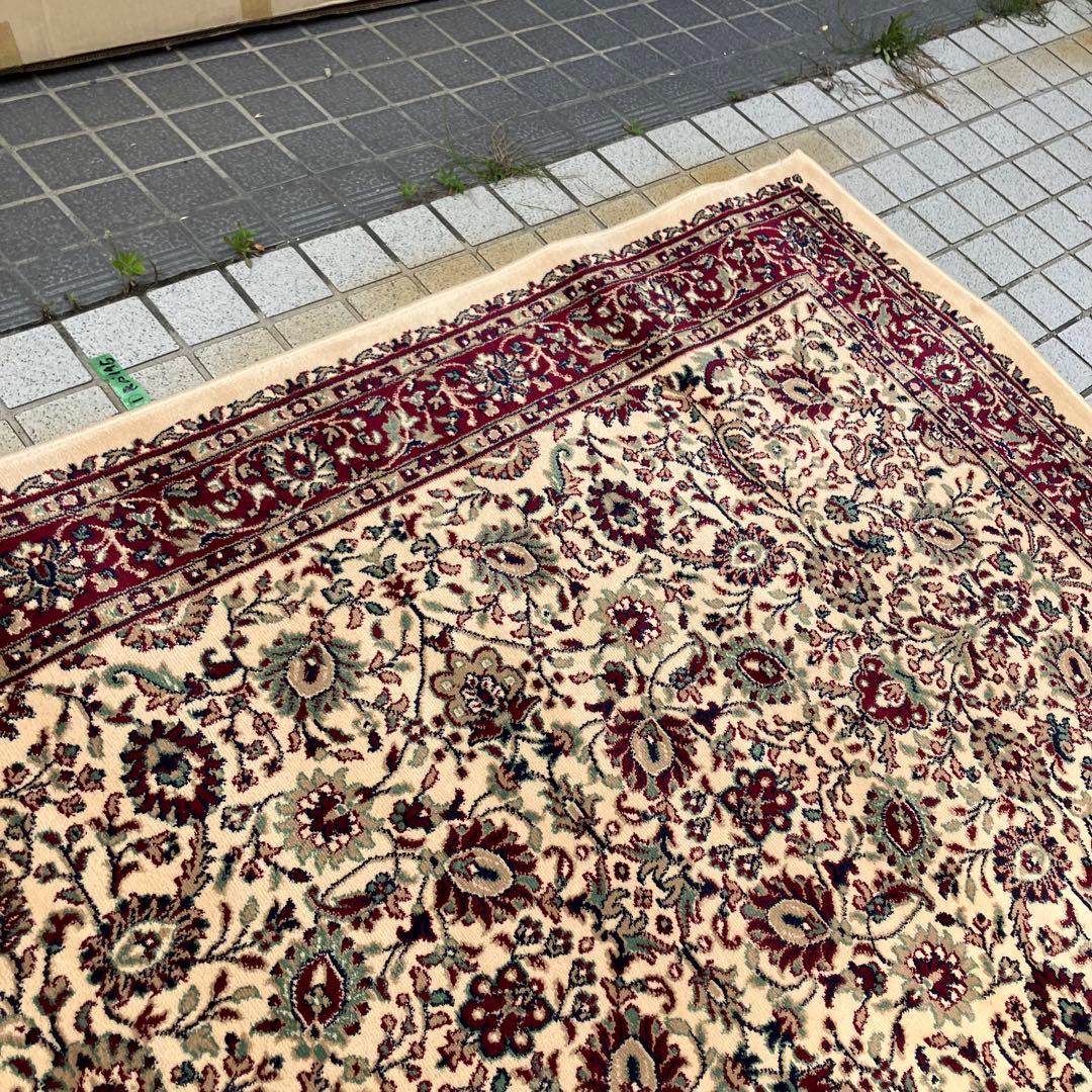 昭和レトロ アラベスク模様 花柄 ペルシャ絨毯 大型絨毯 カーペット ラグ