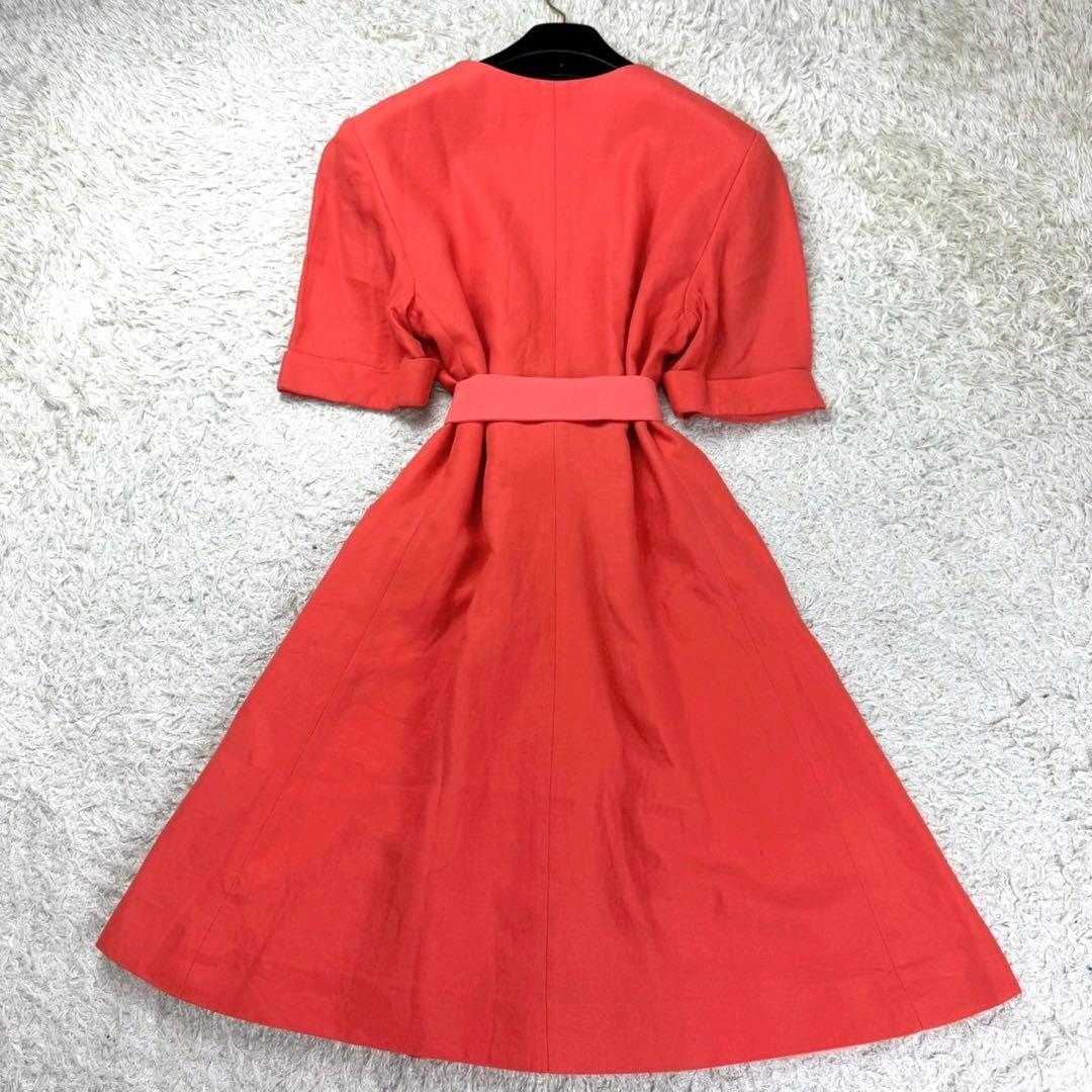 イヴサンローラン ミニワンピース ベルト オレンジ 派手色 archive