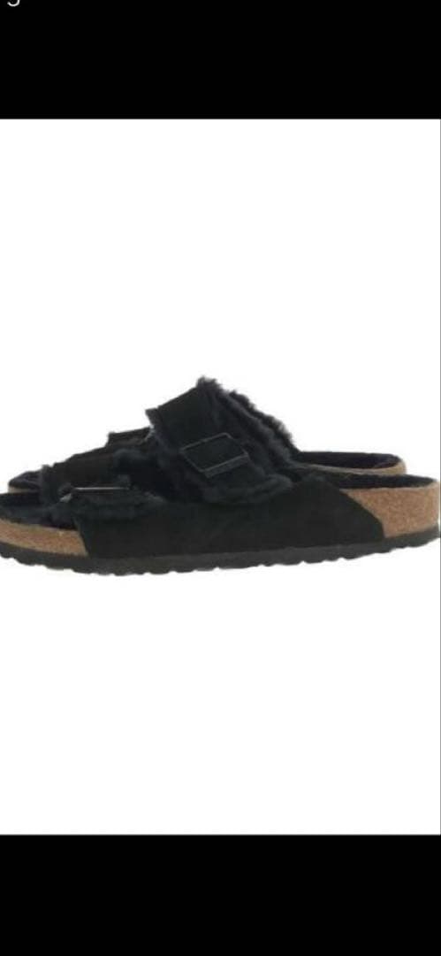 ビルケンシュトック アリゾナ 43 黒 ファーサンダル シアリング ブラック
