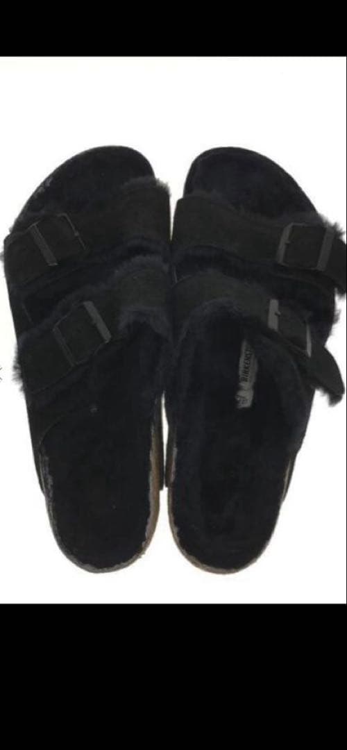 ビルケンシュトック アリゾナ 43 黒 ファーサンダル シアリング ブラック