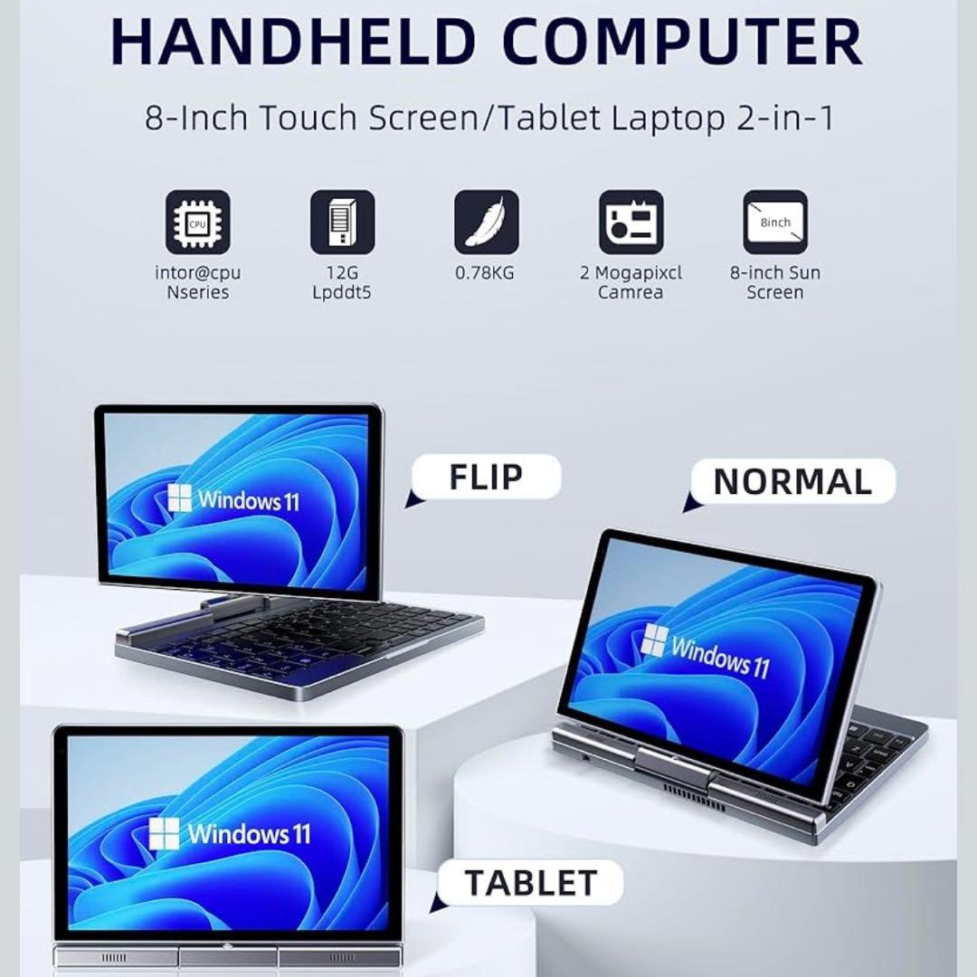 新品KOOFORWAY 8インチ ミニノートパソコン 512GB Windows